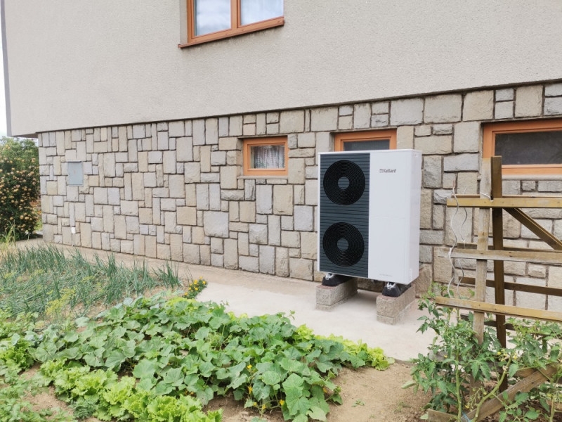Instalace tepelného čerpadla v Měříně